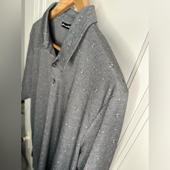 Travis Mathew Polo Shirt Mens Large Gray Dot Golf Pima Cotton Spring Sports - Picture 8 of 12